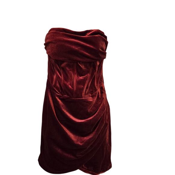 Bardot Dresses & Skirts - Bardot Claudette Mini Dress Deep Red Velvet Lolita Gothiclolita Holiday Party